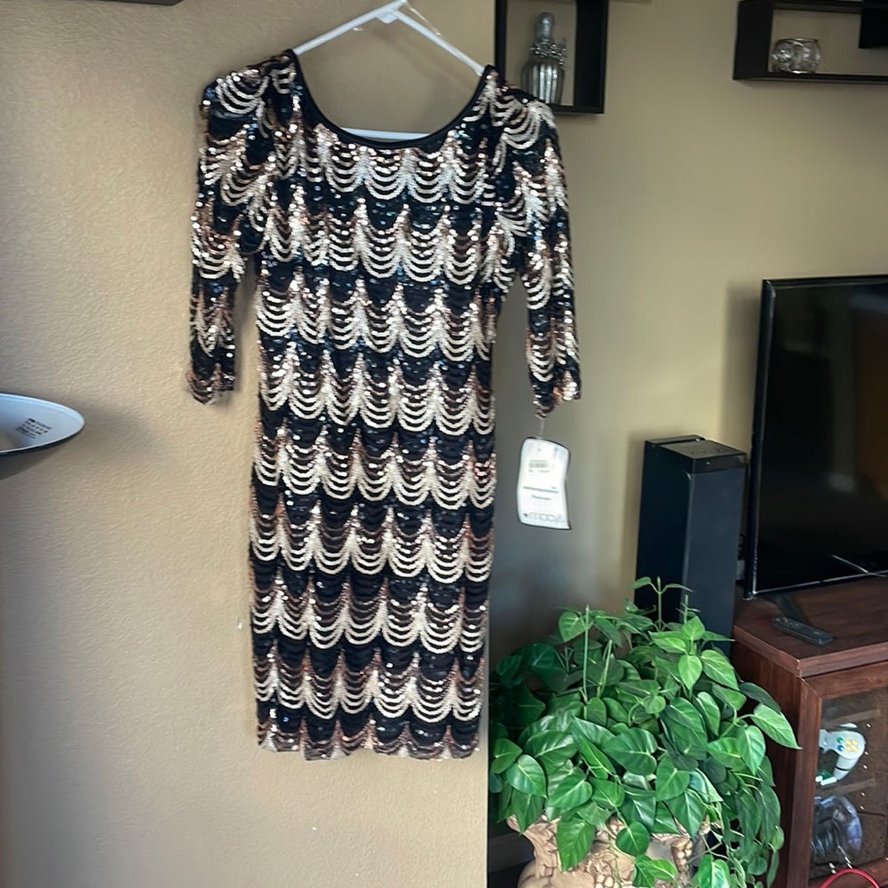 Macy’s sequined short formal dress